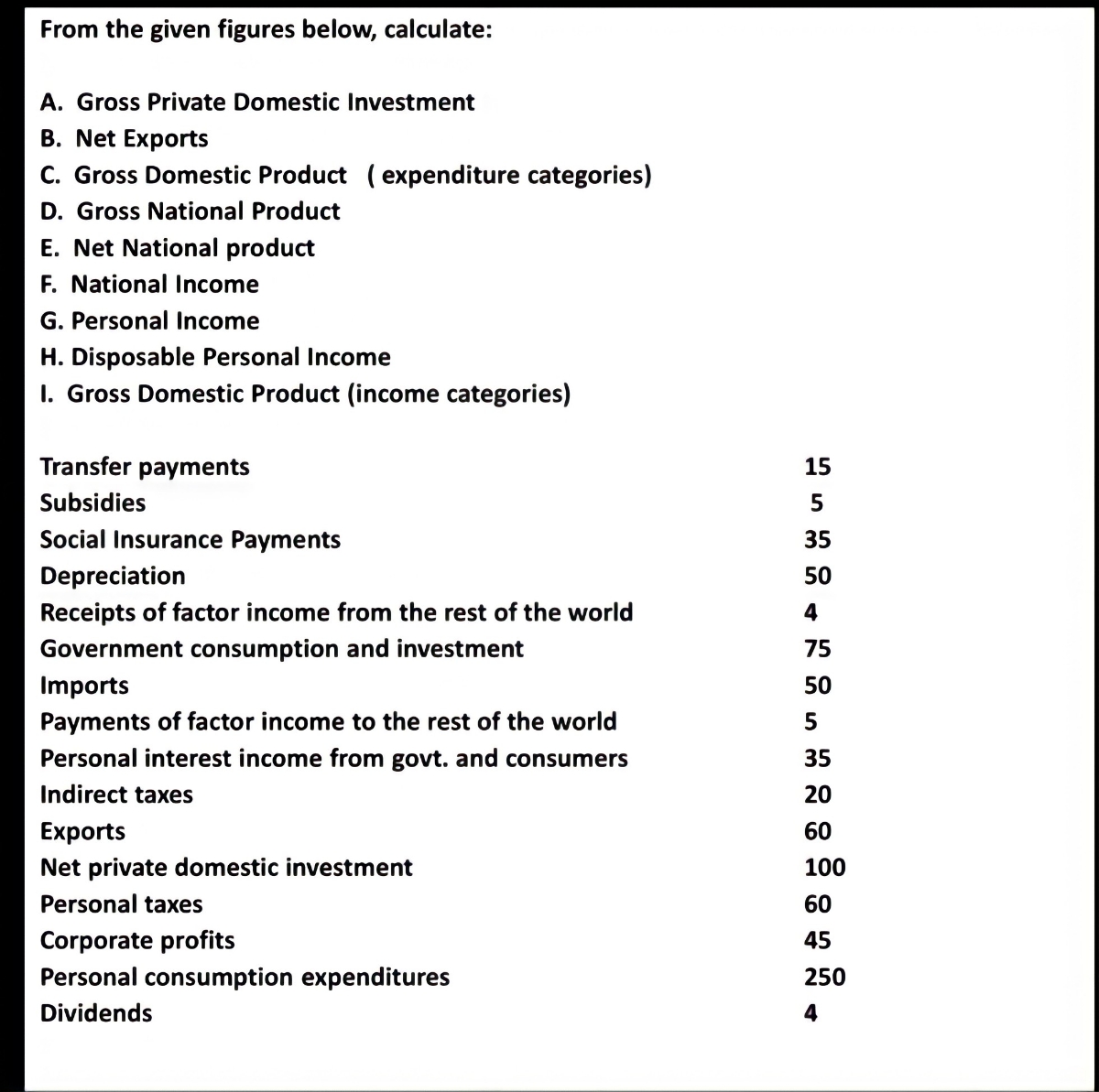 Kindly help me with this one! From the given figures below, calculate: