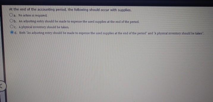 Oc. a credit to Cash and a debit to income statement accounts.