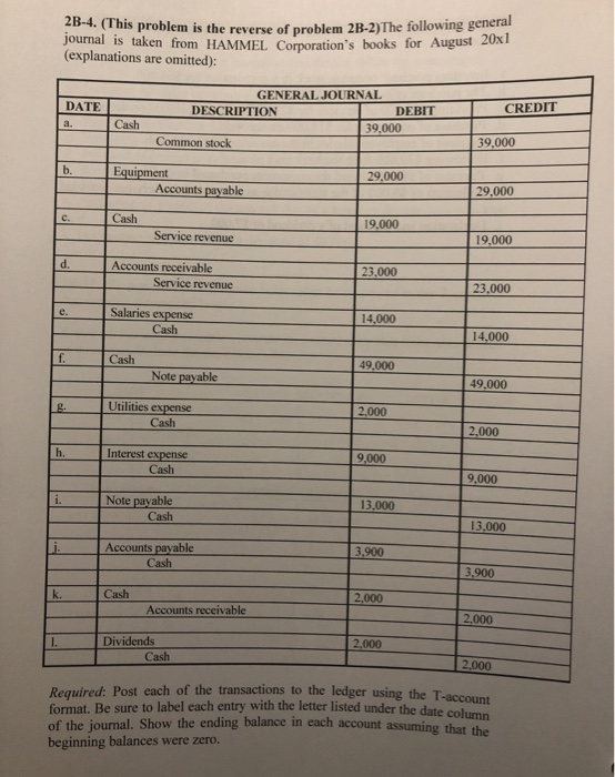  *. (This problem is the reverse of problem 2B-2)The following general