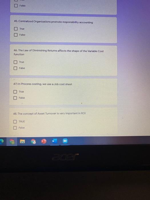 to single activity (labour) True False 43. Say you invest 100,000 today.