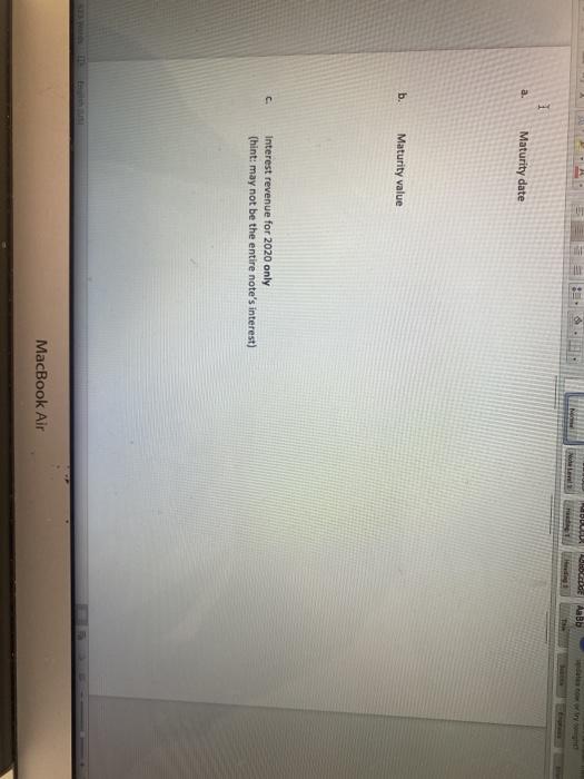 during 2020 and 2021. For each note, determine the following items: PATH