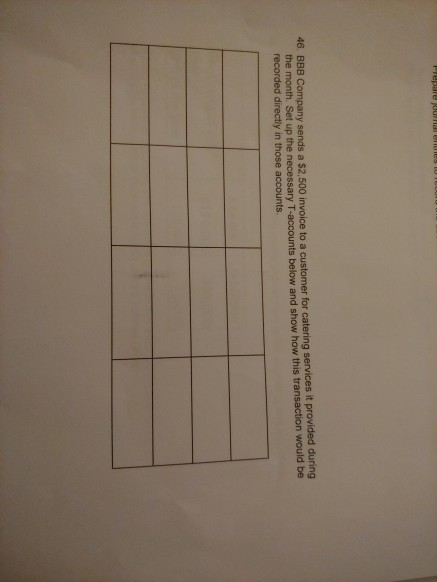 46. BBB Company sends a $2.500 invoice to a customer for