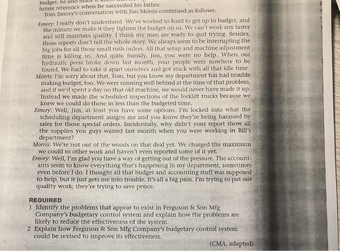 Morris strolled back to their plant from the administrative offices of Ferguson