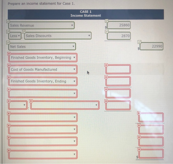 labor Manufacturing overhead Total manufacturing costs 5,380 8,580 8,270 4,210 24060 16,110
