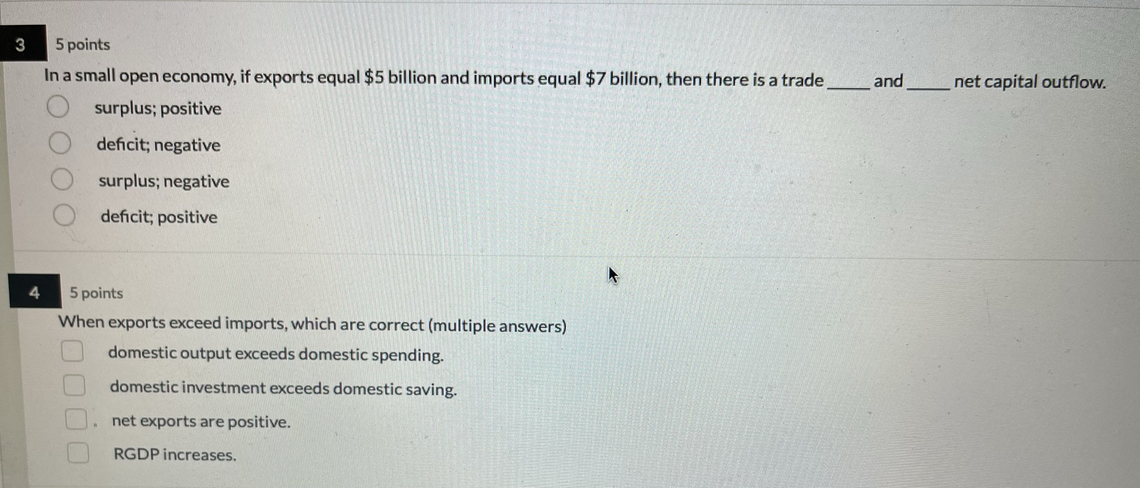 there can be more than one answer per question 3 5 points