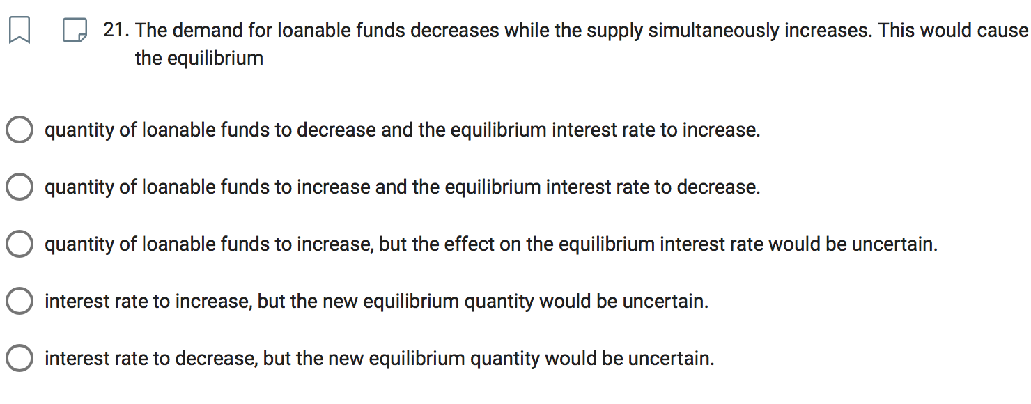 about nominal rather than real interest rates. 0 likely just out of