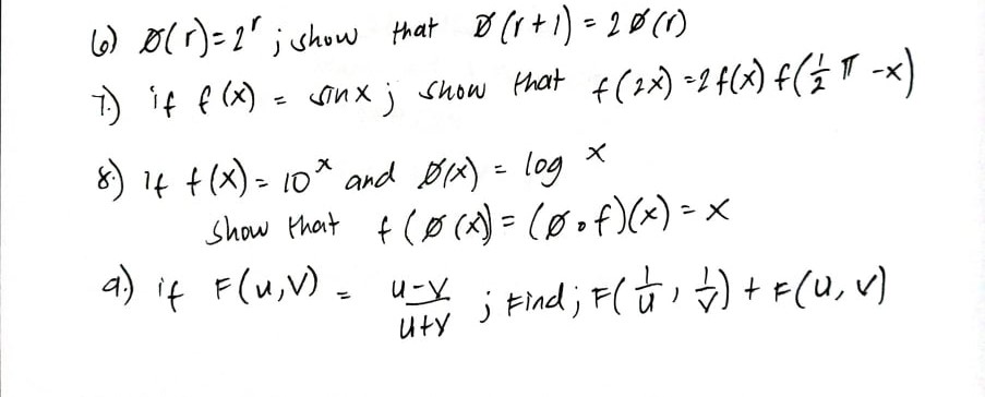 Find the domain 6) D ( r) = 2' ; show that