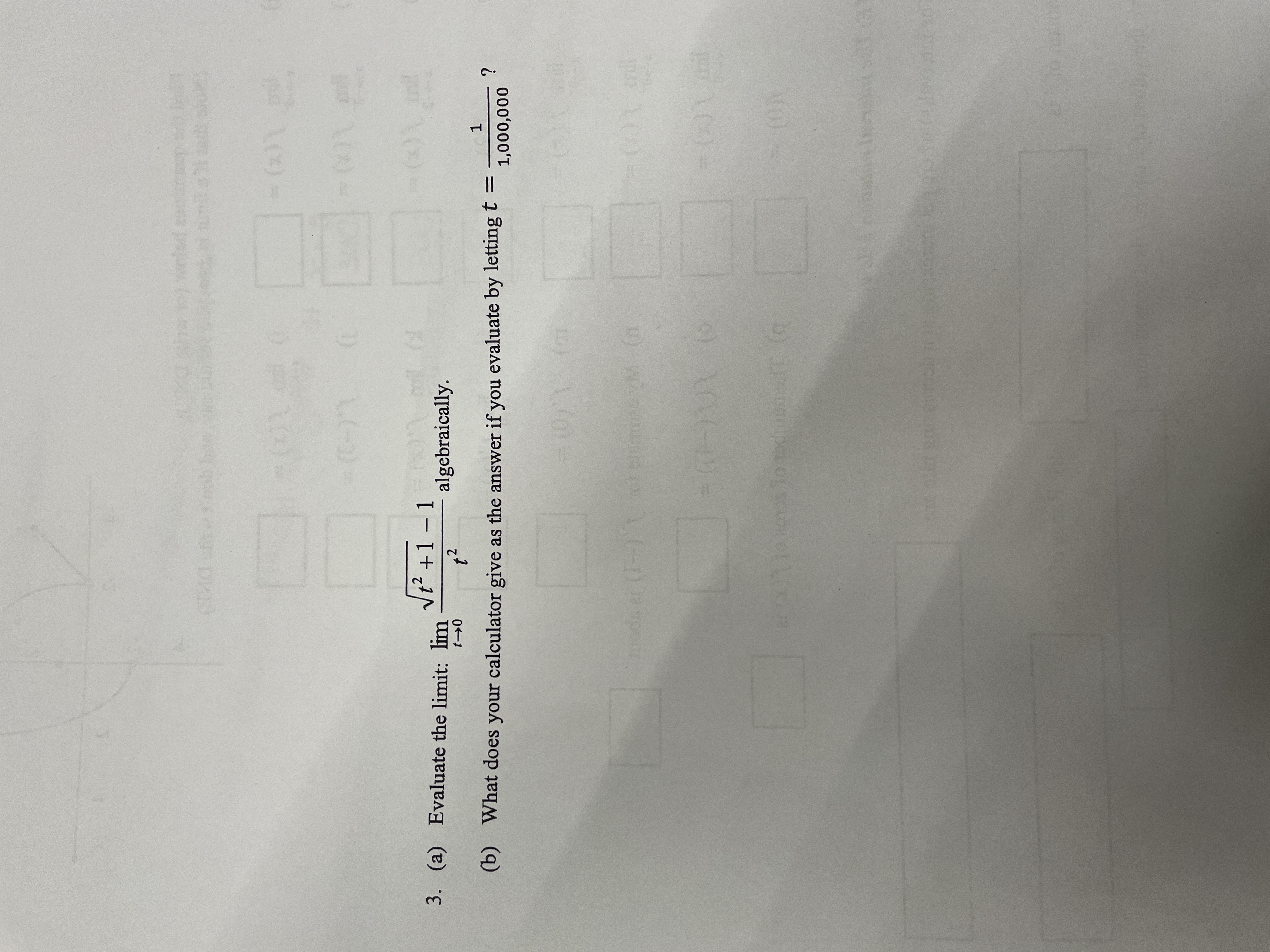 3. (a) Evaluate the limit: lim Vt- +1 - 1 +2
