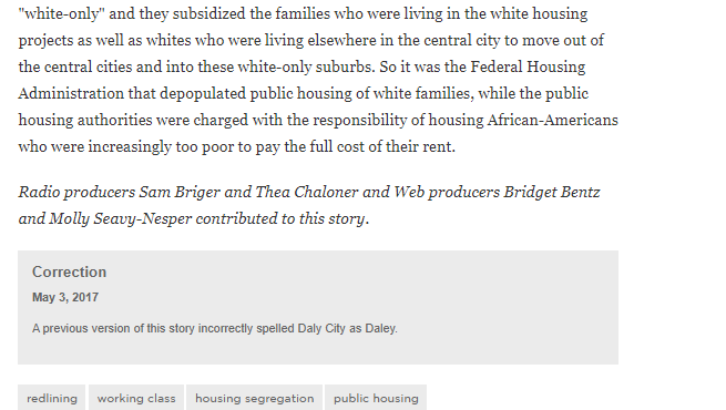 communities - and pushed instead into urban housing projects, such as Detroit's