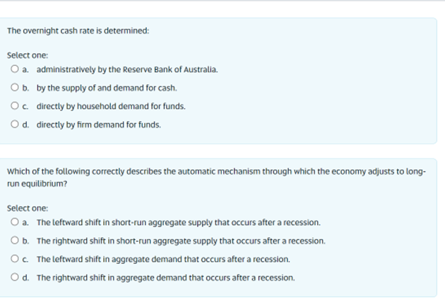 in the long run, following an increase in aggregate demand? Select one: