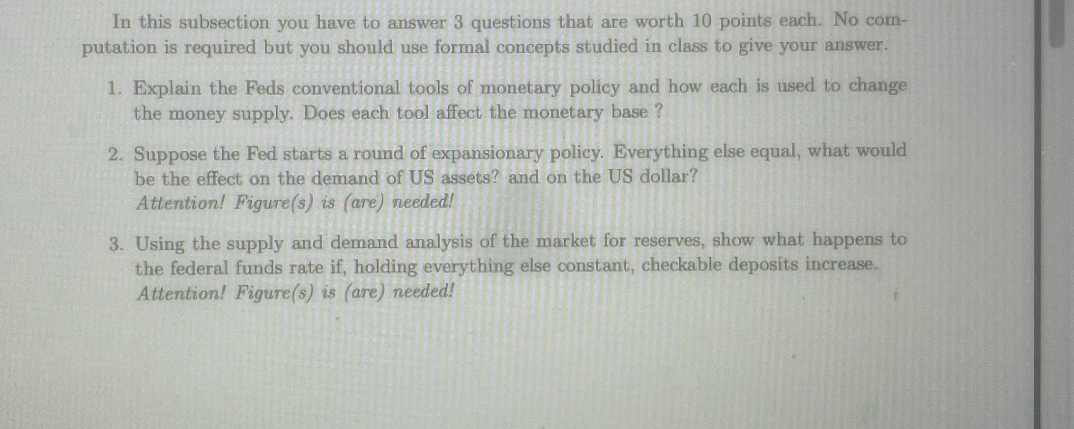  In this subsection you have to answer 3 questions that are