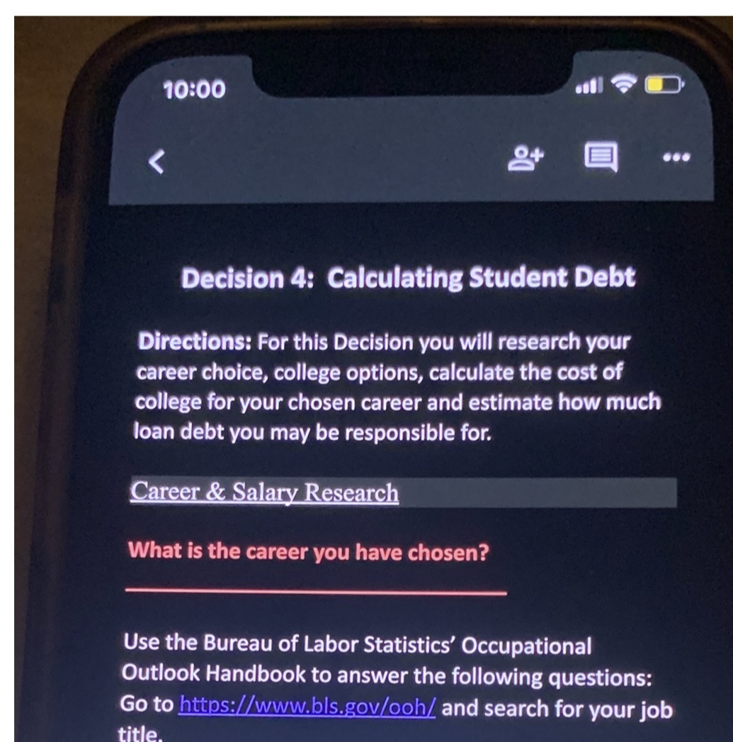 Please use the google docs link to open the assignment you can