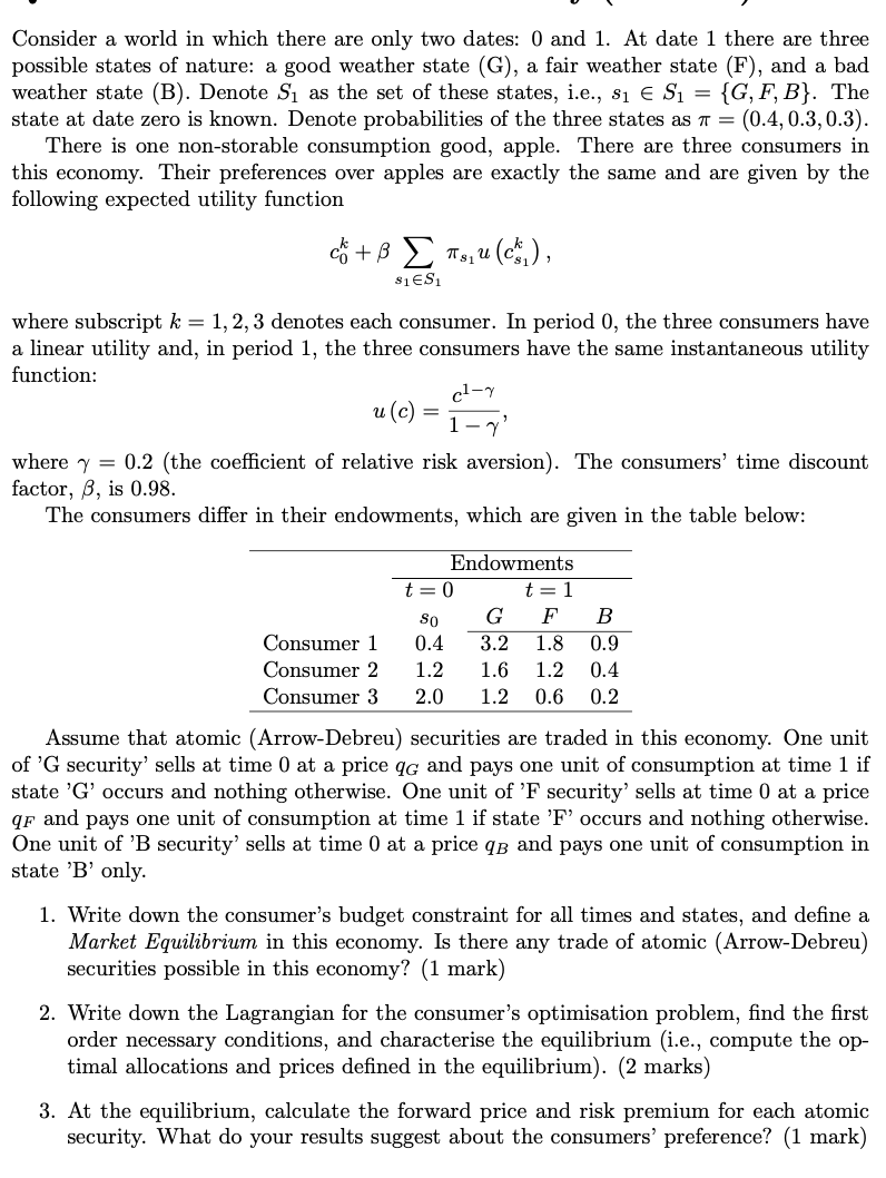 v v \\ I Consider a world in which there are