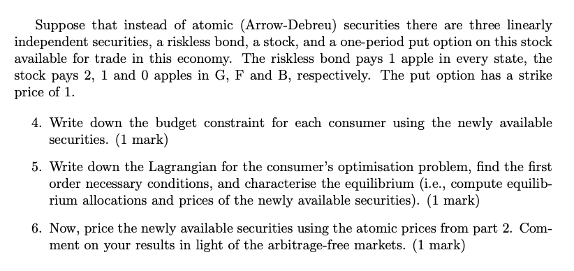 only two dates: 0 and 1. At date 1 there are three