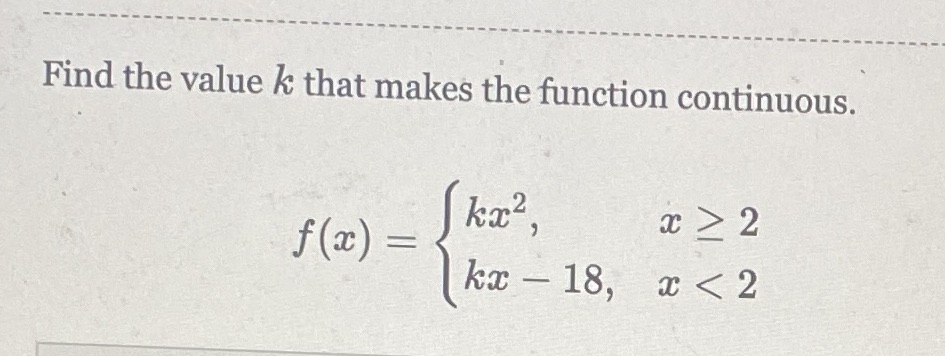 Find the value & that makes the function continuous. f (ac)