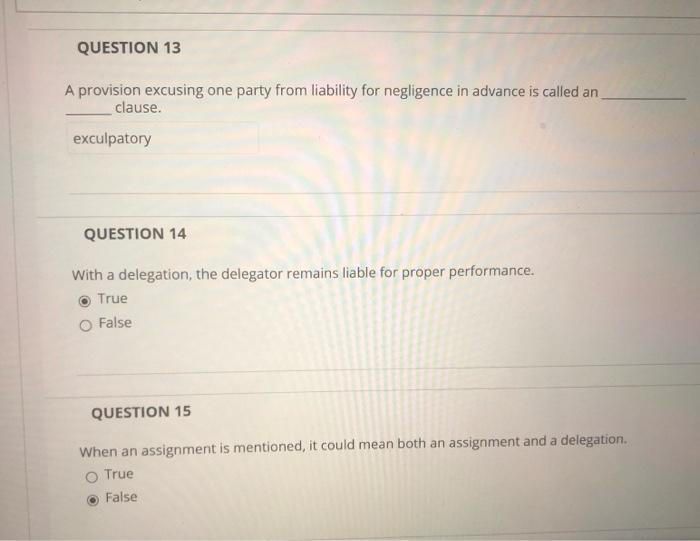 excusing one party from liability for negligence in advance is called an