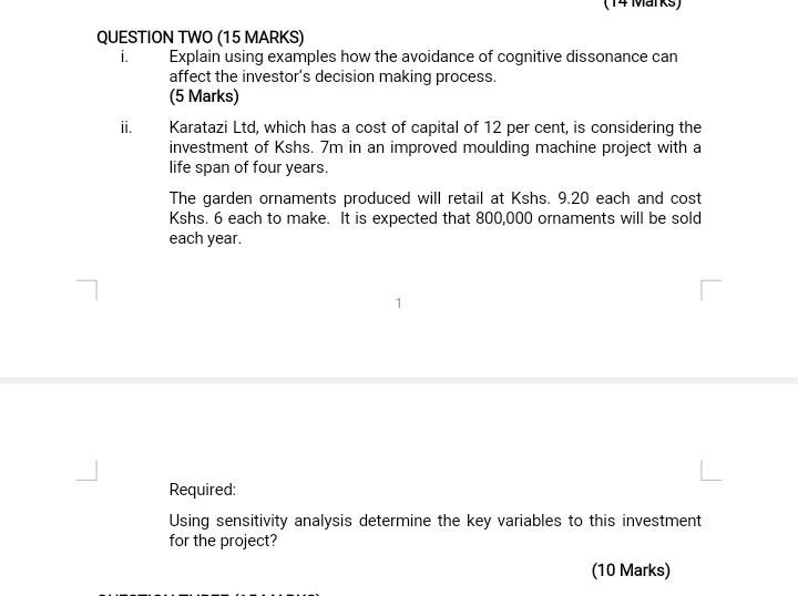  QUESTION TWO (15 MARKS) i. Explain using examples how the avoidance