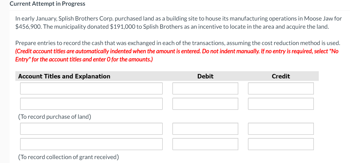 Current Attempt in Progress In early January, Splish Brothers Corp. purchased