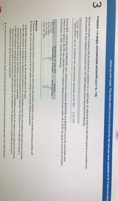  Check my work mode: This shows what is correct or incorrect