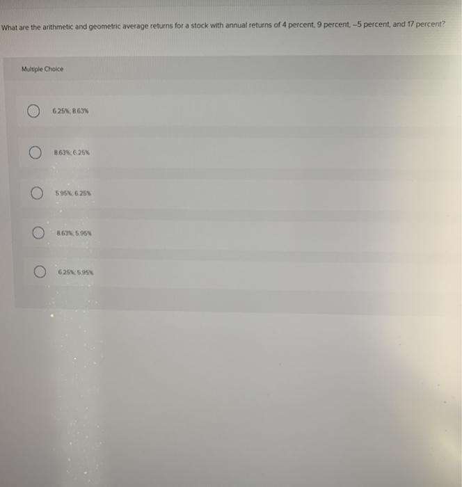  What are the arithmetic and geometric average returns for a stock