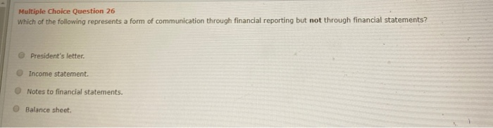  Multiple Choice Question 26 Which of the following represents a form