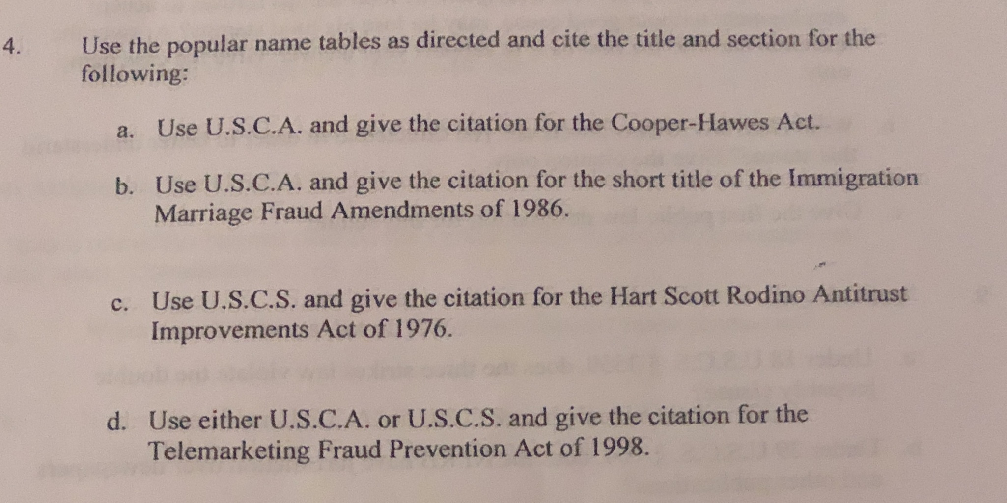 Library assignment 4. Use the popular name tables as directed and cite