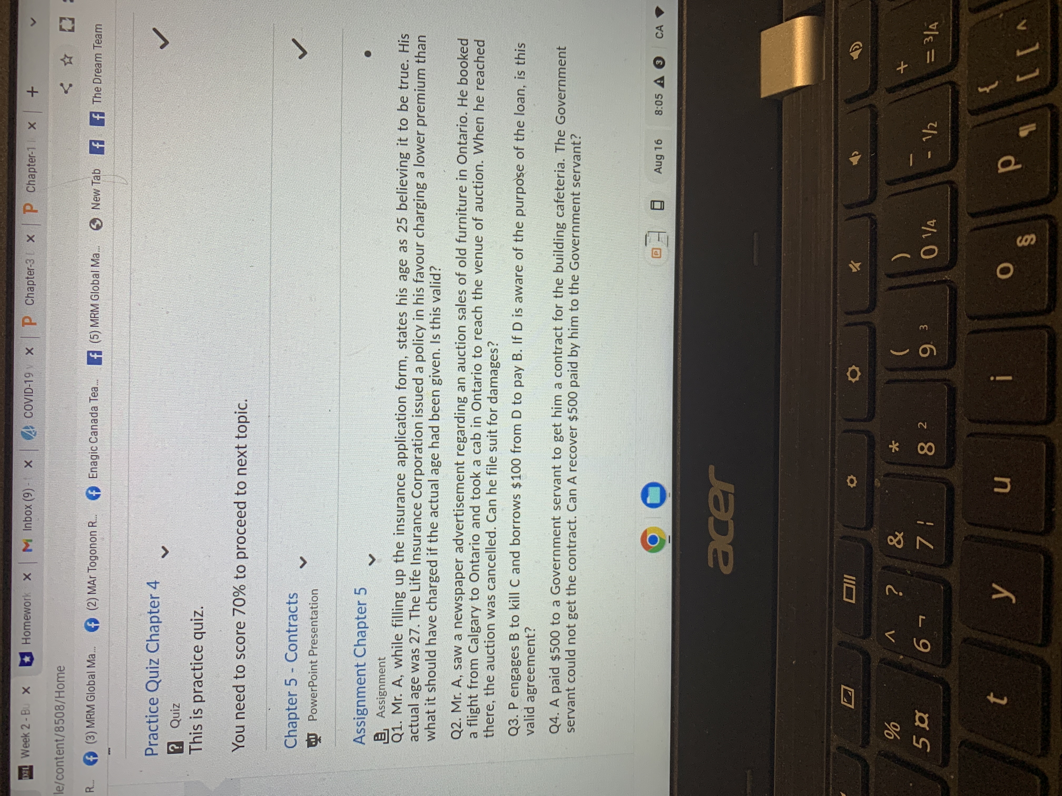  121 Week 2 - Bu x Homework x M Inbox (9)