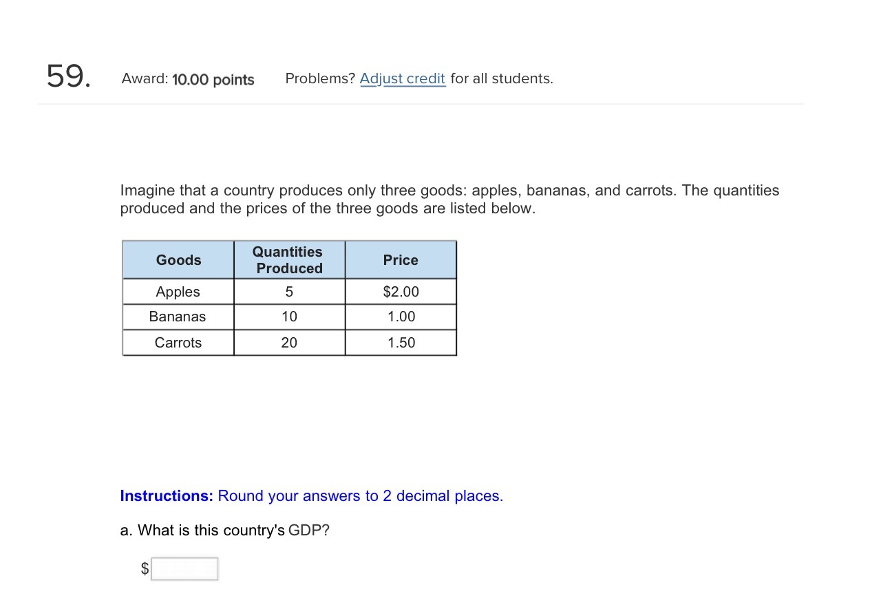  59_ Award: 10.00 points Problems? adjust credit for all students. Imagine