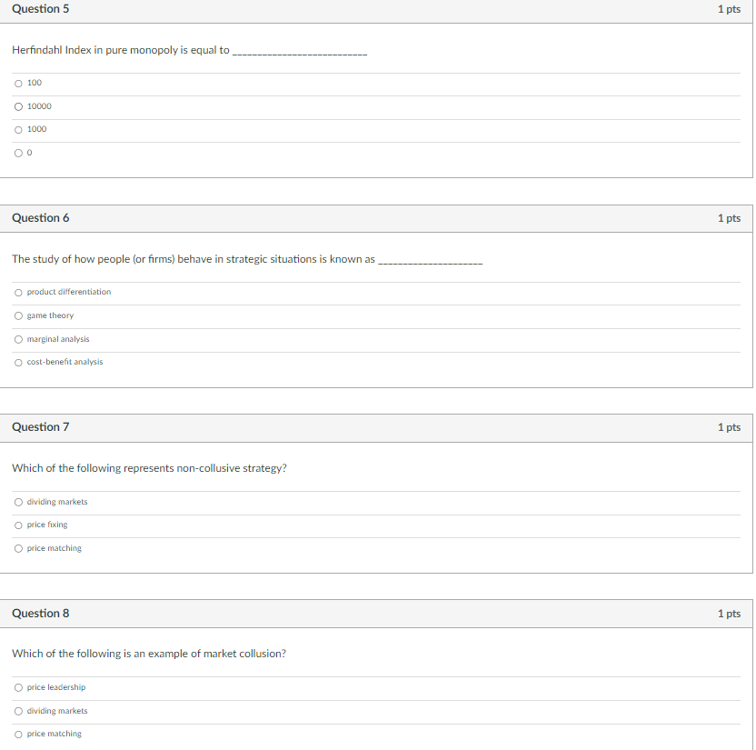 have market share of 15% each and rest of the firms have