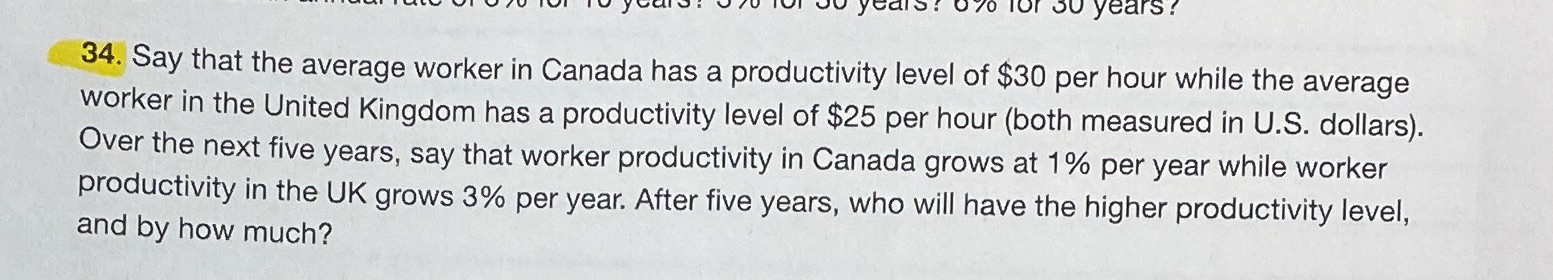  130 years ? 34. Say that the average worker in Canada