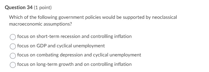 c) recessionary gap O d) depressionary gap Question 26 (1 point) Refer