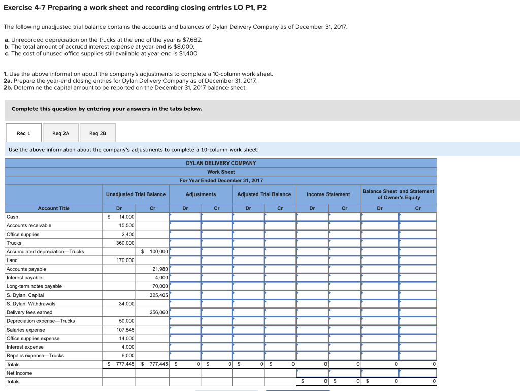 Please help me solve this Accounting question Exercise 4-7 Preparing a