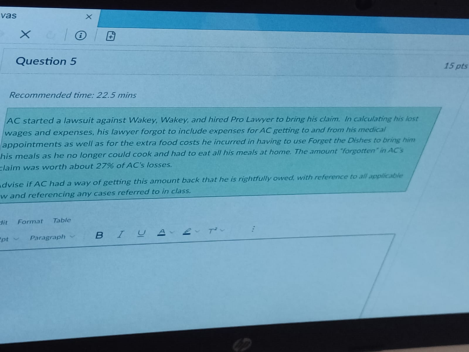 injury to his legs as well as for his lost wages and