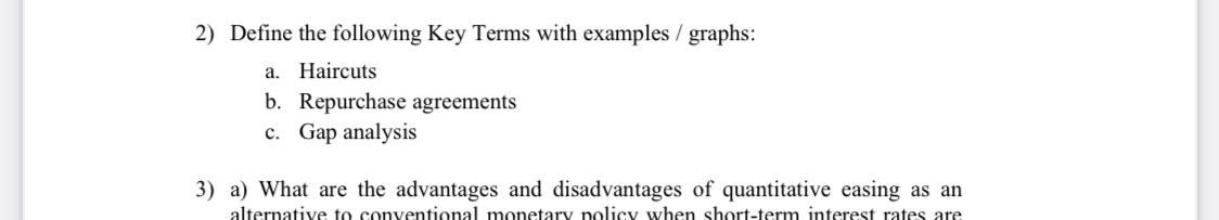2) Define the following Key Terms with examples / graphs: a.