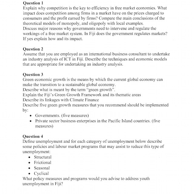 Question 1 Explain why competition is the key to efficiency in