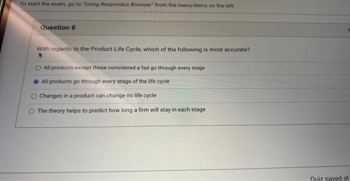  To start the exam, go to "Using Respondus Browser" from the