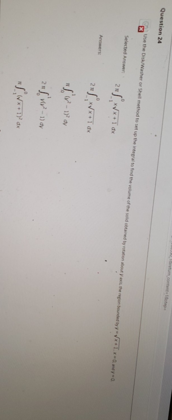 need answer asap &return_content=1&step= Question 24 Use the Disk/Washer or Shell method