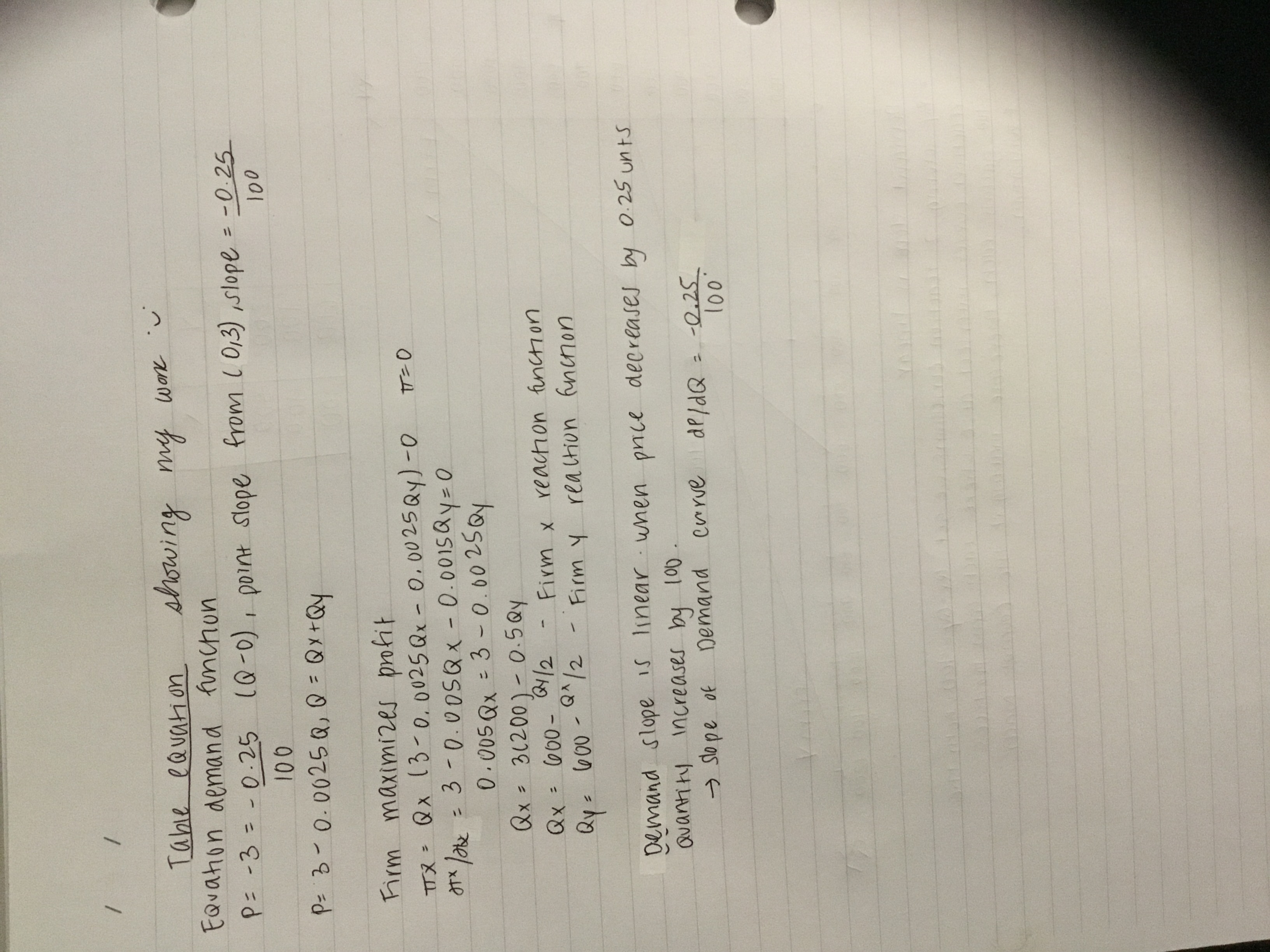 Cournot devel Based on this demand schedule, calculate the oped an interesting