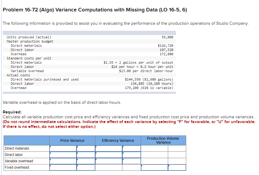 Problem 16-72 (Algo) Variance Computations with Missing Data (LO 16-5, 6)