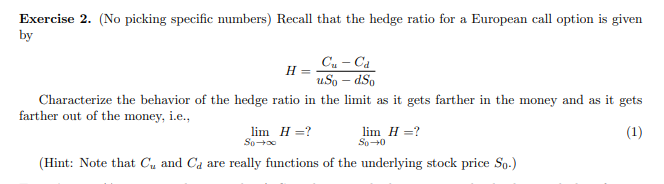 H- Exercise 2. (No picking specific numbers) Recall that the hedge