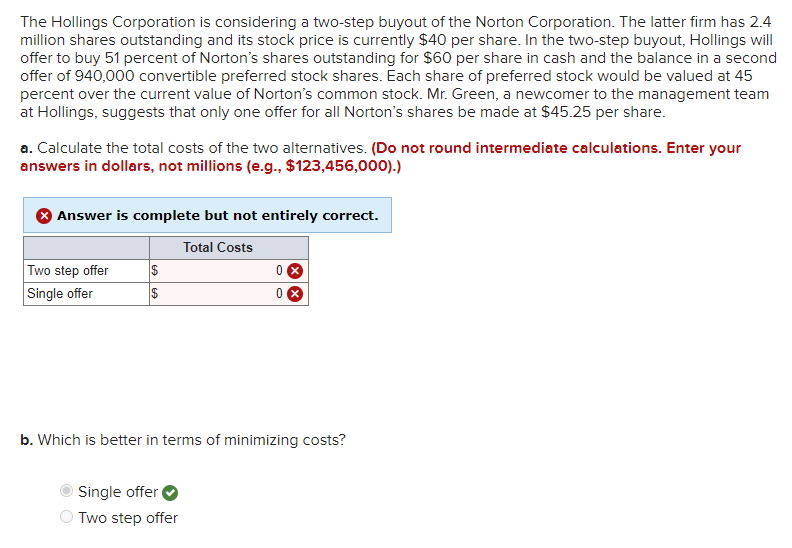 Please help me with part a. Thanks! The Hollings Corporation is considering