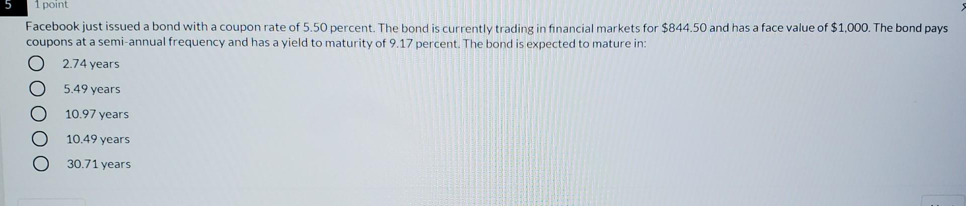 please help me out!!! 5 1 point Facebook just issued a