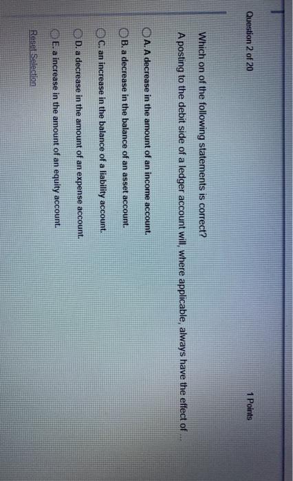  Question 2 of 20 1 Points Which on of the following