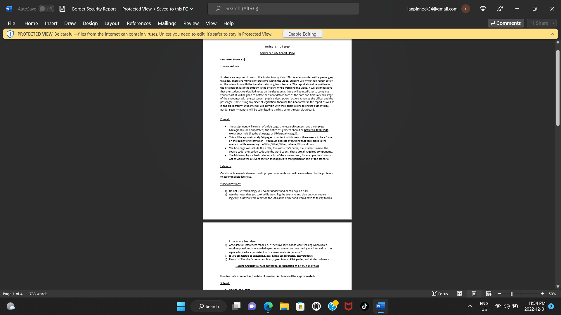 W AutoSave Off Border Security Report - Protected View . Saved