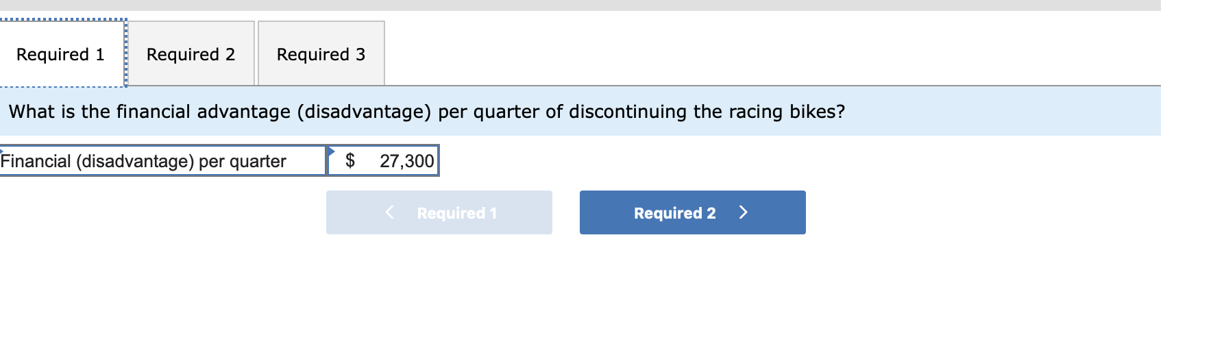 manufactures three types of bicyclesa dirt bike, a mountain bike, and a