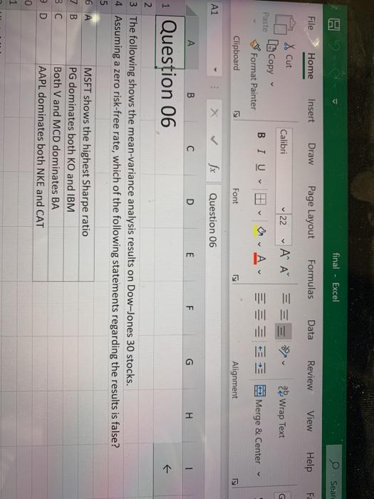  final - Excel O Sear File Home Insert Draw Page Layout