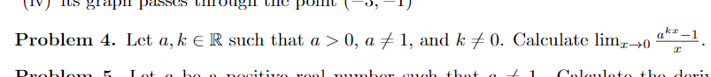 Its grapil passes willough LIC point Problem 4. Let a, k