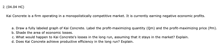 sure to label your response. MC ATC AVC Price $2 10 14
