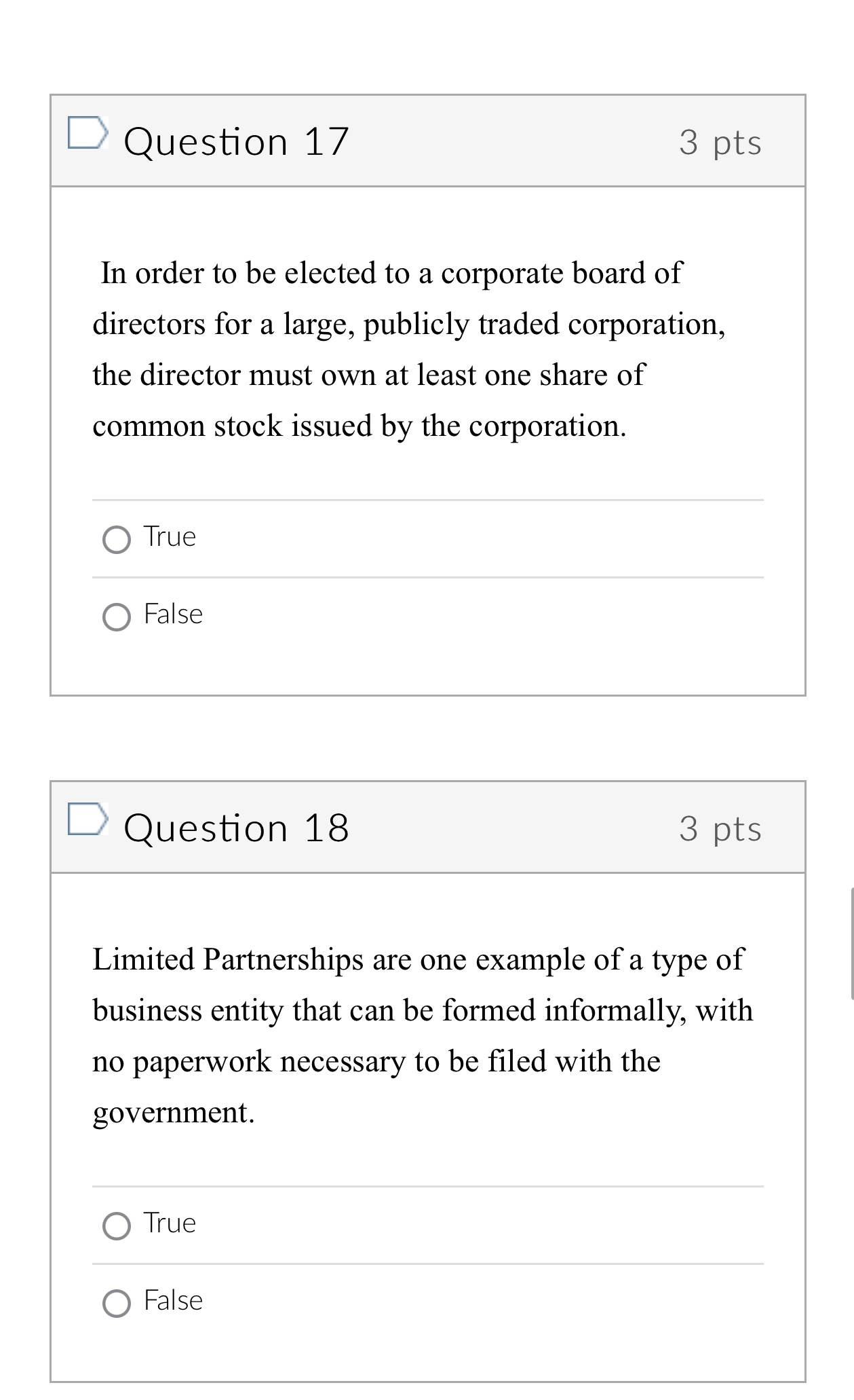 D Question 17 3 pts In order to be elected to