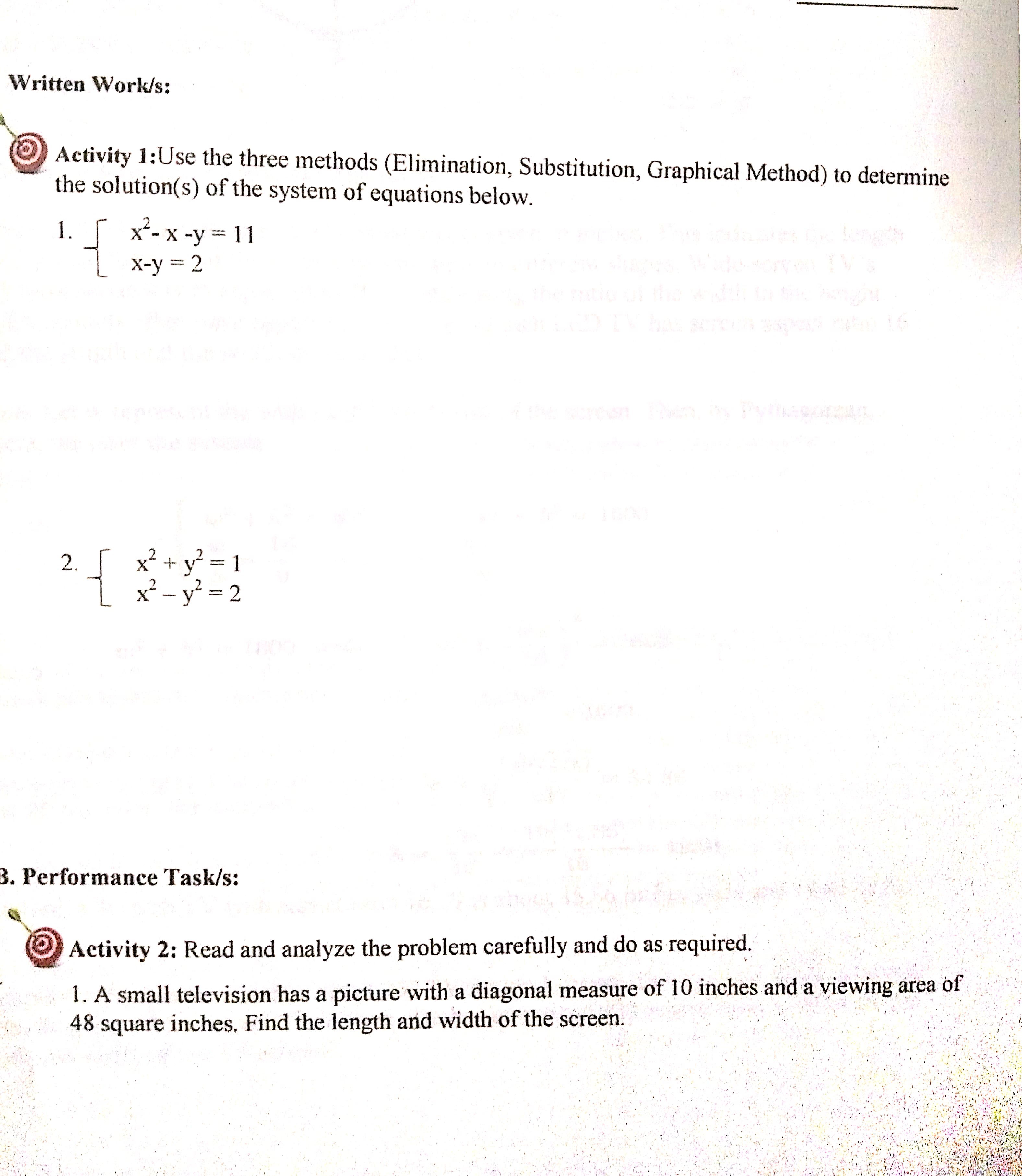 at least one equation that is not linear. A solution to a